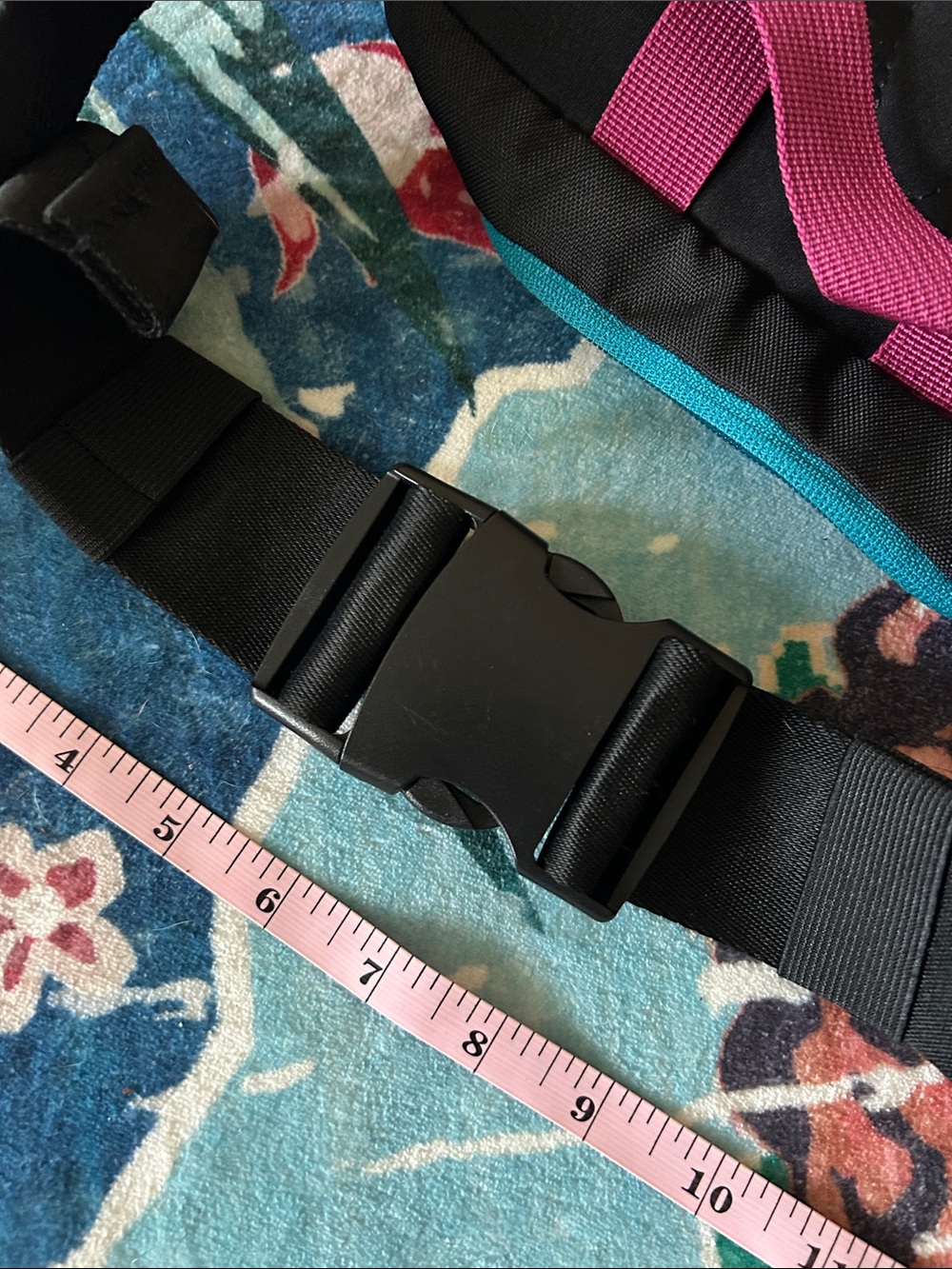 adidas | Black Waist Pack with Teal and Magenta Highlights - Picture 8 of 9